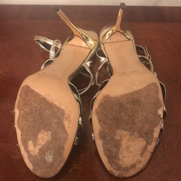 Oscar de la renta heels size 41 metallic silver - Picture 6 of 10